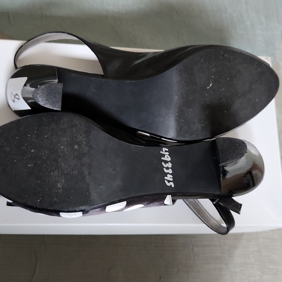 PROXY WOMEN'S BLACK POLKA DOT SLINGBACK HEELS SIZE 8 WITH BOX - Picture 7 of 7